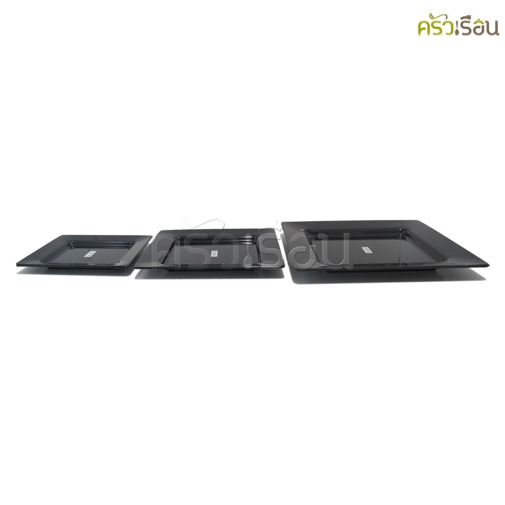 FIGURES จานสี่เหลี่ยม จัตุรัส เมลามีน รุ่น P818 จาน จานข้าว จานดำ จานเหลี่ยม จานเมลามีน