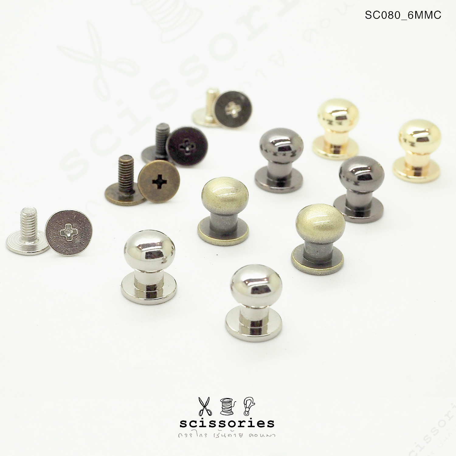 น๊อตเกลียว 6 MM สีทอง/2ตัว