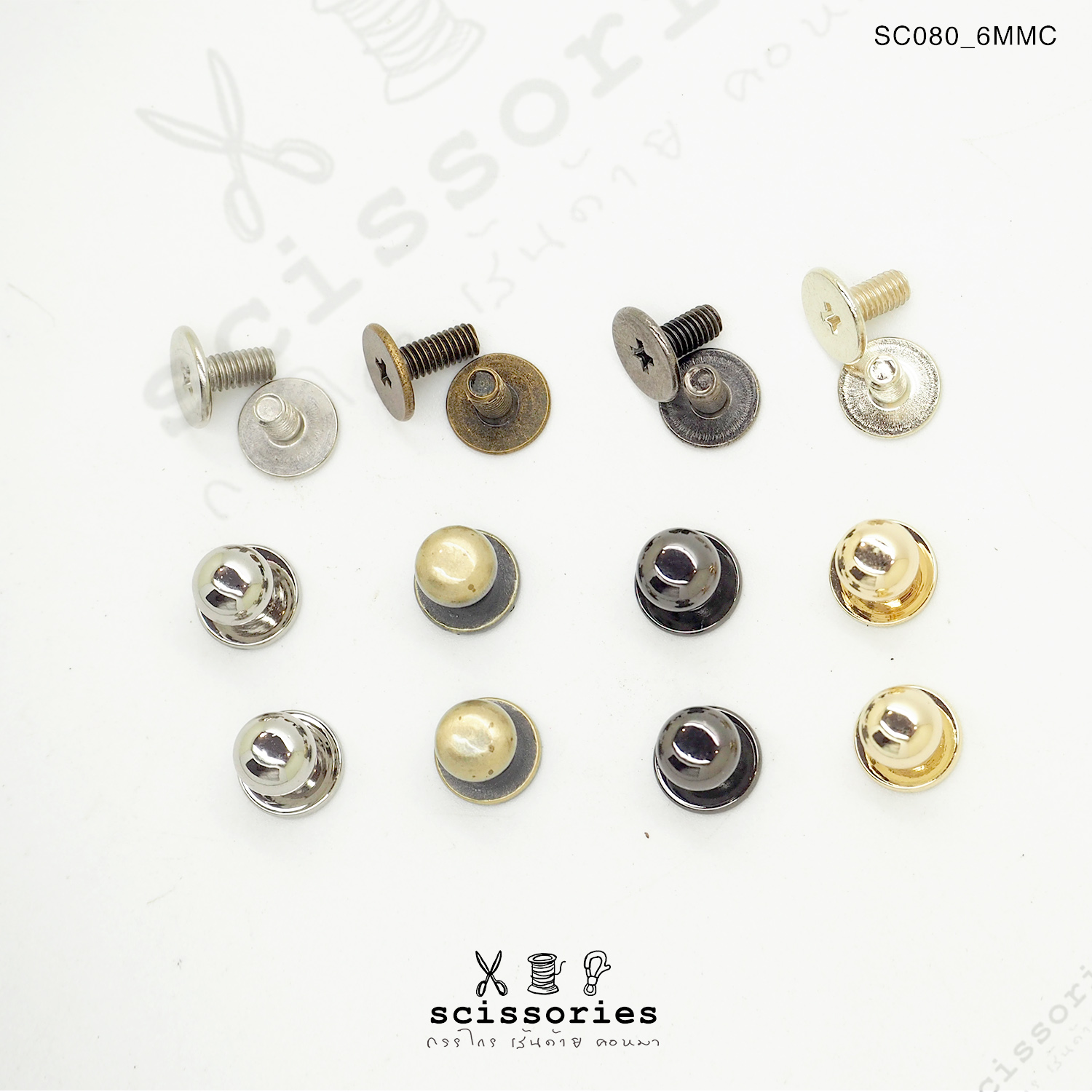 น๊อตเกลียว 6 MM สีทอง/2ตัว