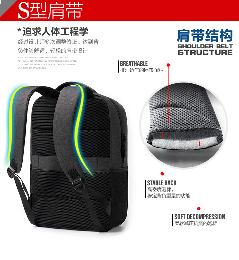 AspenSport Backpack Laptop กระเป๋าสะพายหลัง กระเป๋าโน๊ตบุ๊ค 14-16 นิ้ว กระเป๋าเดินทาง รุ่น AS-B99 ขนาด สีเทา