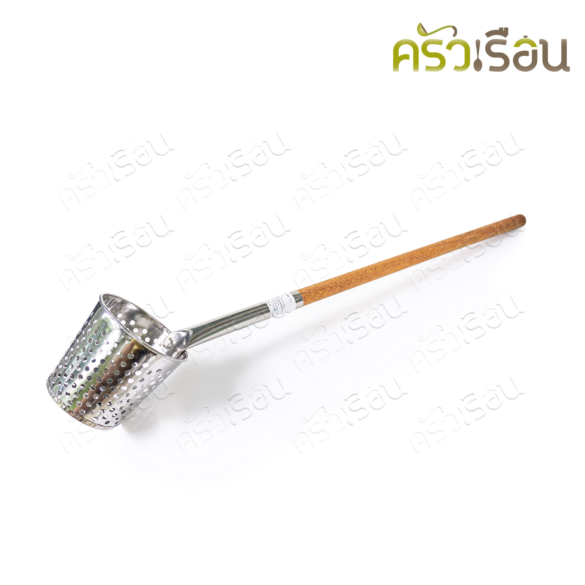 HORSE BRAND ตะกร้อลวก สเตนเลส ด้ามไม้ยาว ที่ลวก ตราม้า