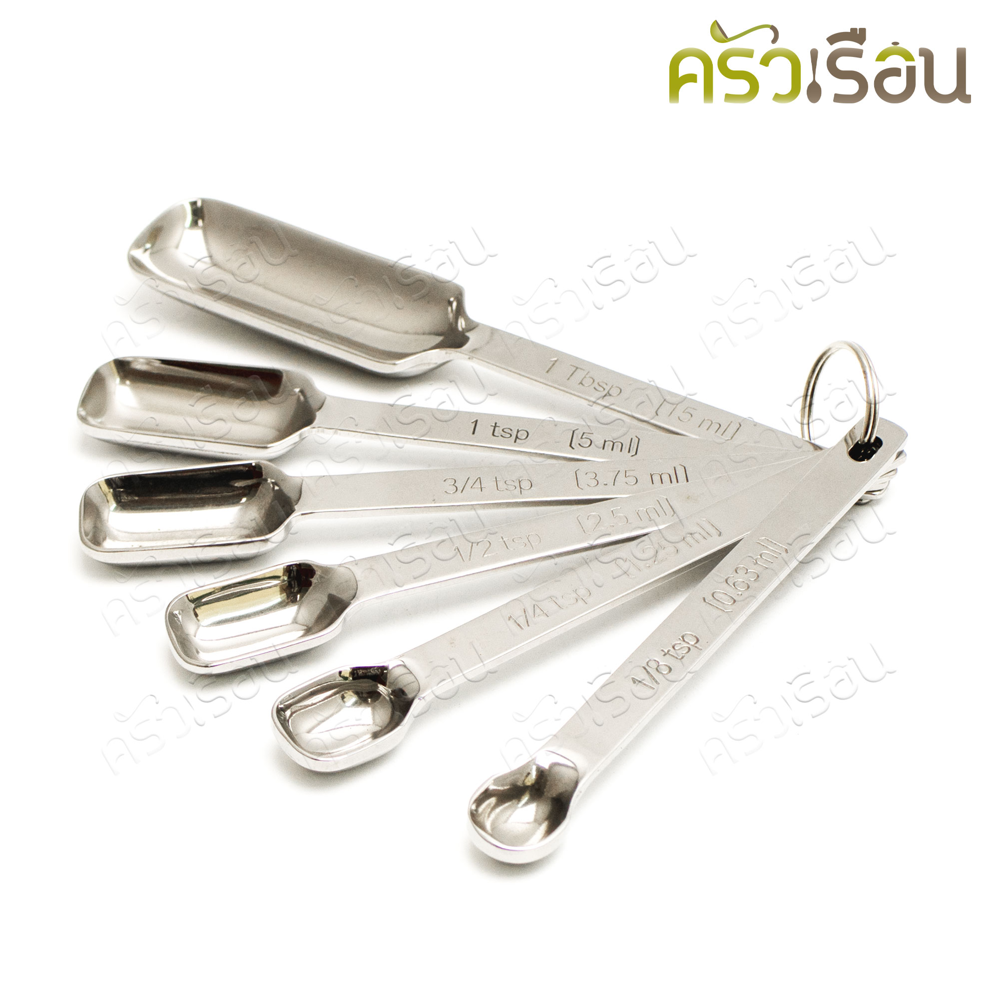 M-WELL ชุดช้อนตวง สเตนเลส ด้ามยาว ชุด 6 ชิ้น KC761 ช้อนตวง