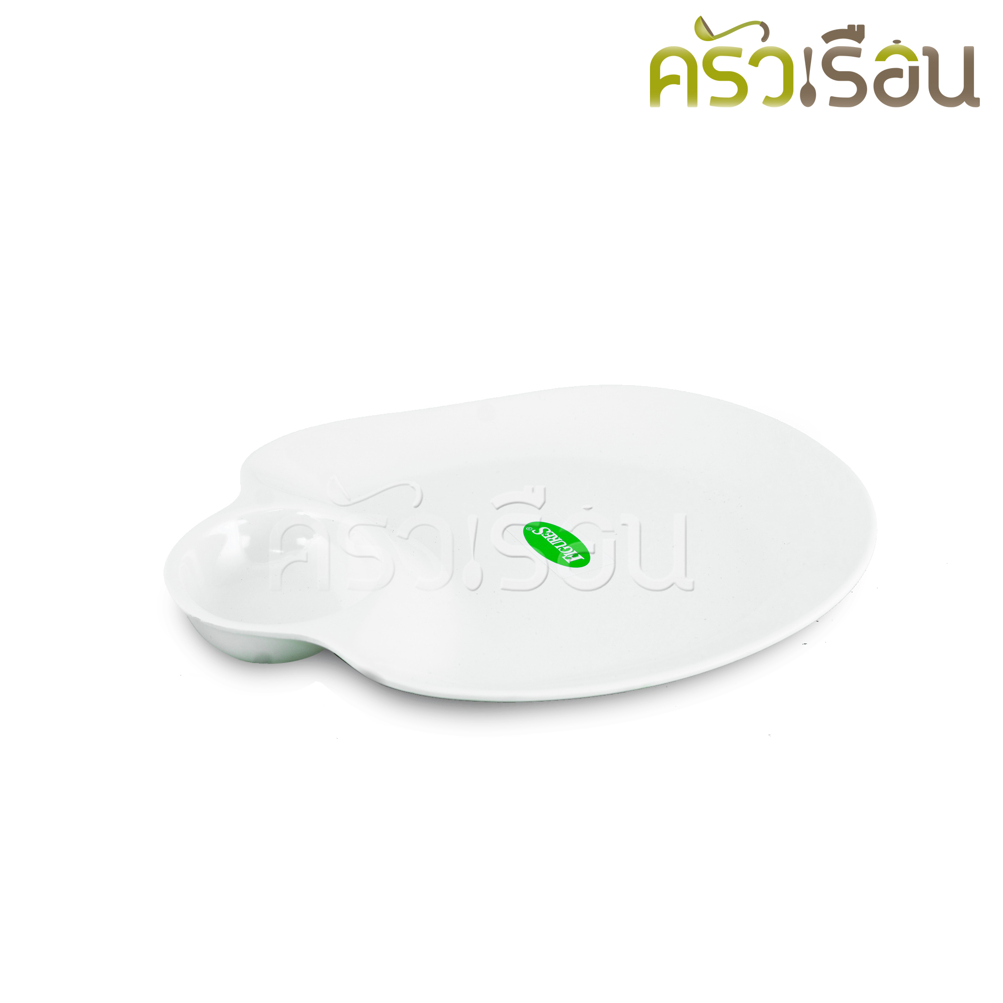 FIGURES จานสแน็ค / จานหลุม / จานมีช่อง 8.75 นิ้ว สีครีม หรือ สีดำ P197-8.75 (ราคาต่อใบ)