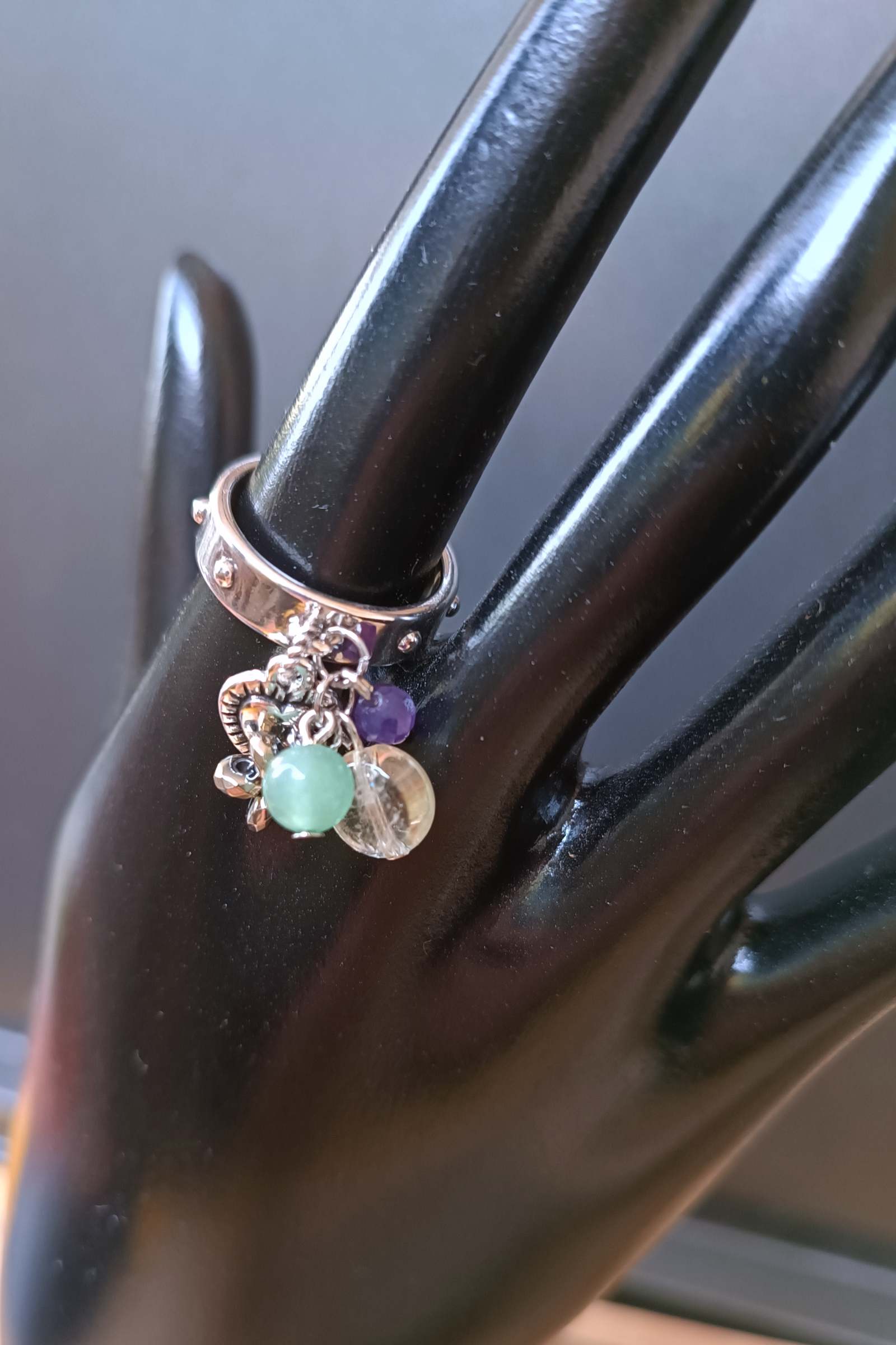 92.5 Sterling Silver "RockMe" Please Ring - แหวนเงินแท้ 92.5 ประดับหินแท้ เสริมการเงิน Money Magnet