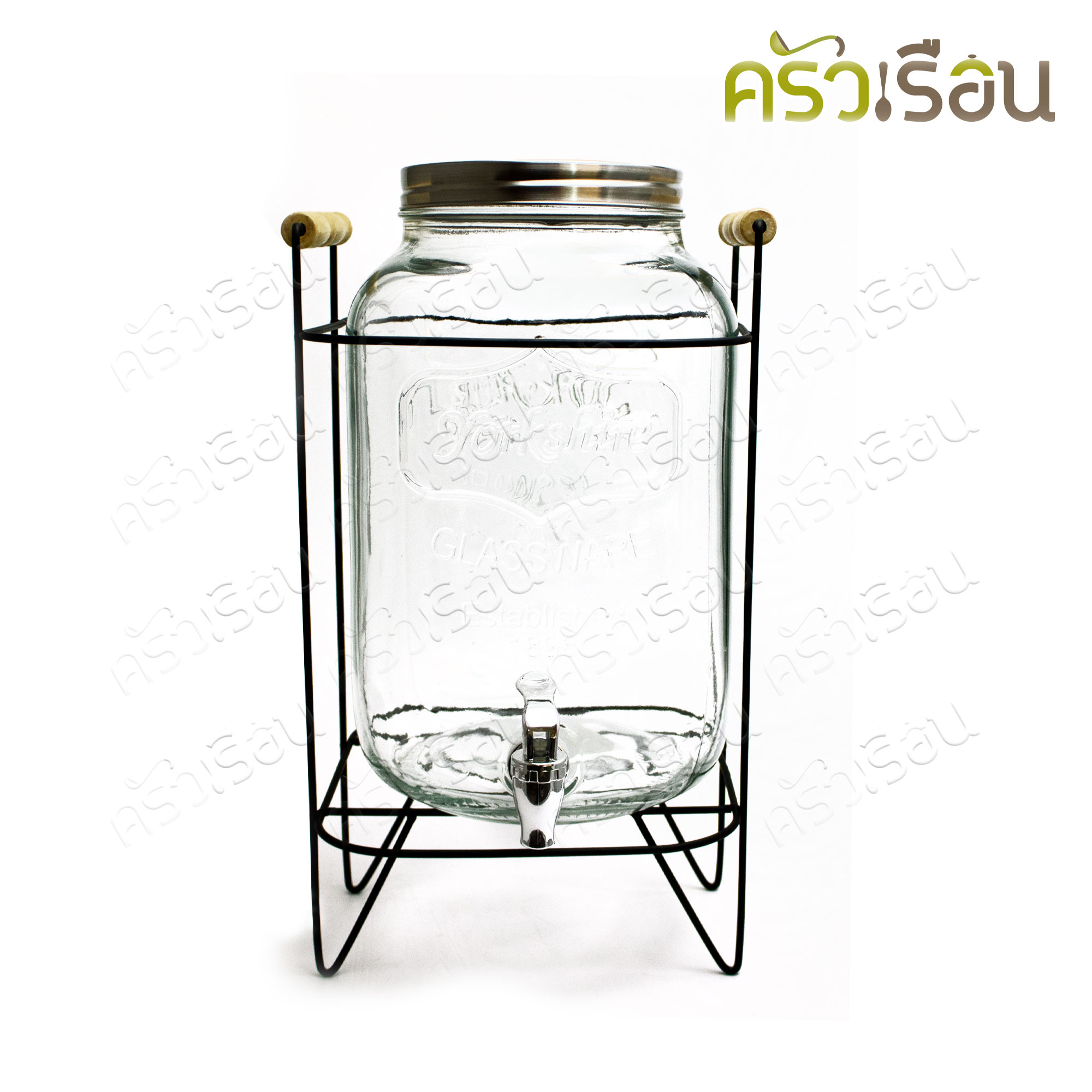 FOFO โถแก้วจ่ายน้ำ วินเทจ 8 ลิตร GC58000 โถจ่ายน้ำ โหลแก้วจ่ายน้ำ ที่กดน้ำ