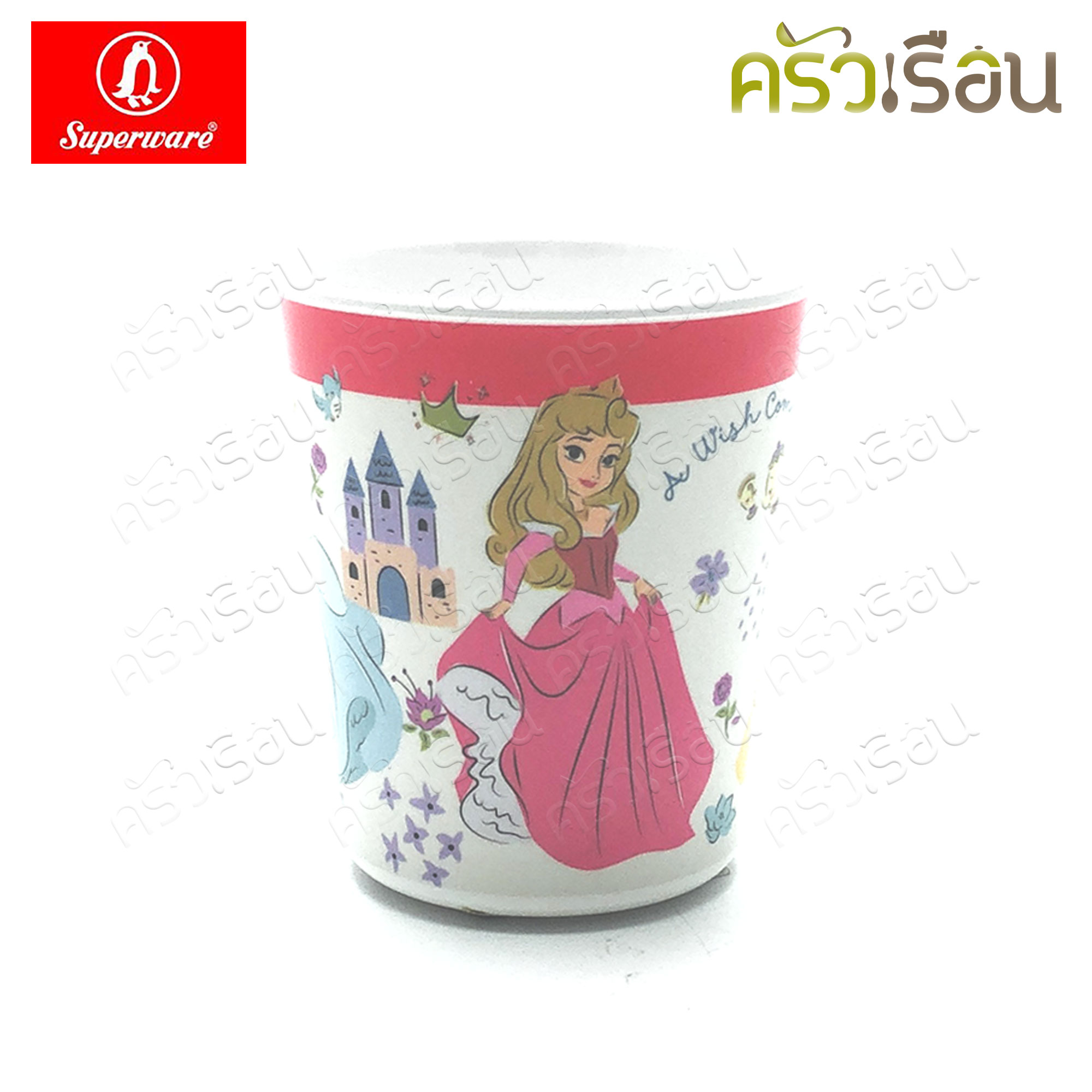 Superware ลาย Heart of Princess เจ้าหญิง Disney [ ราคาต่อชิ้น ] จาน หรือ ชาม หรือ ช้อนส้อม หรือ แก้วน้ำ เมลามีน