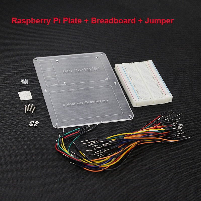 Latest Raspberry Pi 3 Acrylic Mounting Plate made for Breadboard ,GPIO Expension Board,RPI Board Compatible Raspberry Pi 2/3 สำเนา