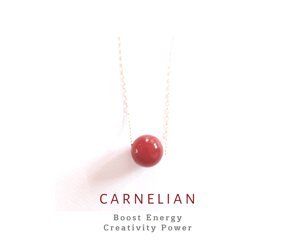 สร้อยคอ "Lak Lak " หินแท้ Carnelian Necklace (Boost Energy ระเบิดพลังความคิดสร้างสรรค์)