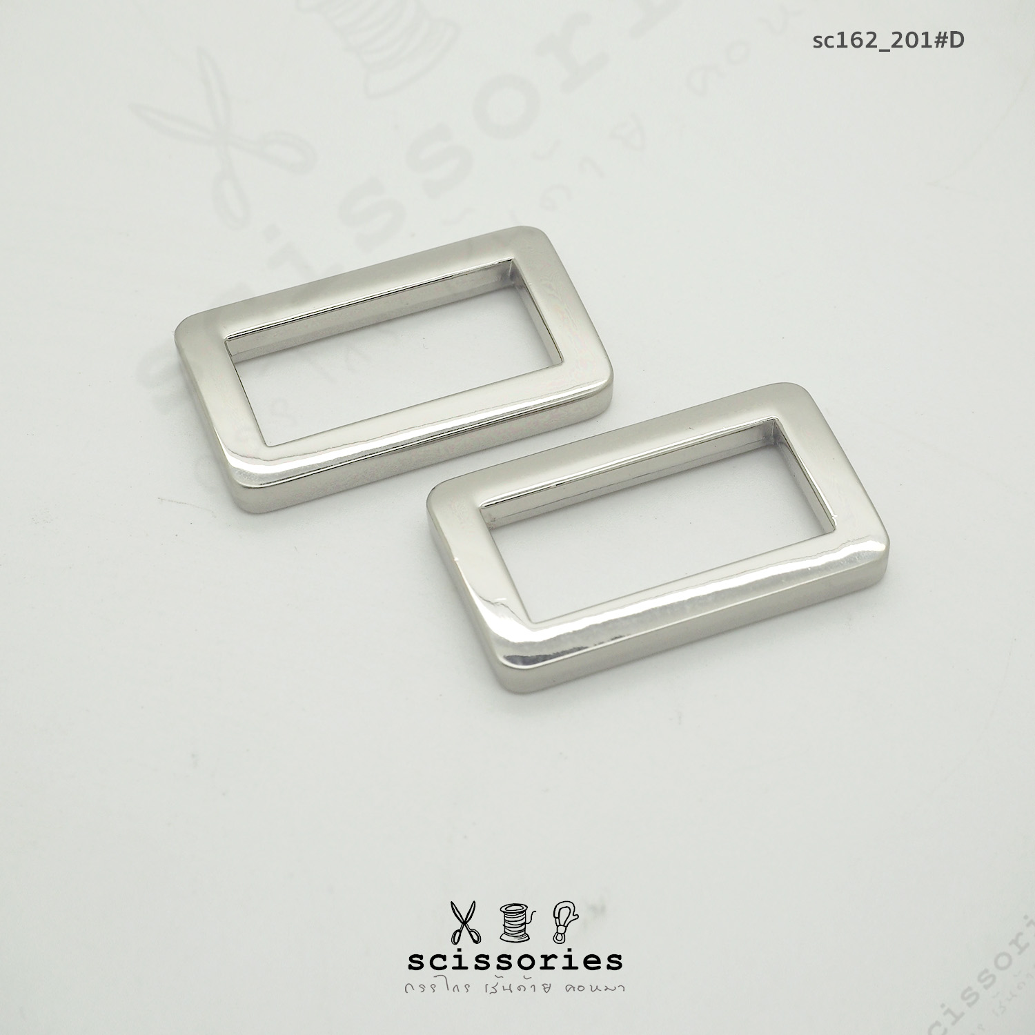 สี่เหลี่ยม 1 นิ้ว สีเงิน Silver /2ตัว