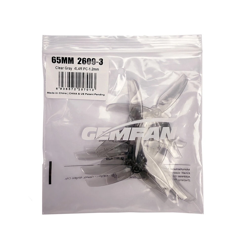 2.5-G14 GEMFAN 2609 8 ชิ้น 2.6 Inch 3-blades PC Propeller 1.2mm 1.5mm Hole Shaft ใบพัด fpv racing drone freestyle