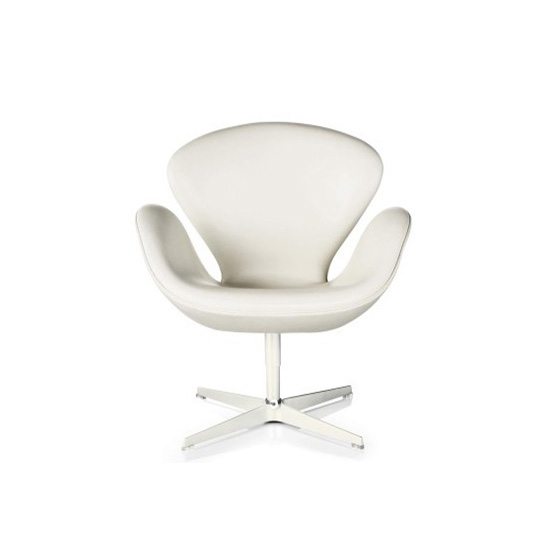 RENT/ให้เช่า : เก้าอี้อาร์มแชร์ เบาะหนังสีขาว รุ่น สวอน (REPLICA SWAN CHAIR)