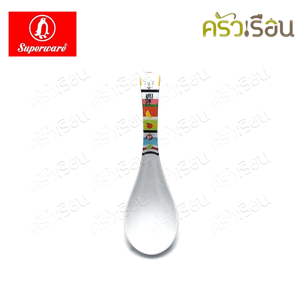 Superware [ ราคาต่อชิ้น ] ช้อนส้อม ช้อนเด็ก เมลามีน ลาย Mickey Summer Fun มิกกี้ ซัมเมอร์ฟัน