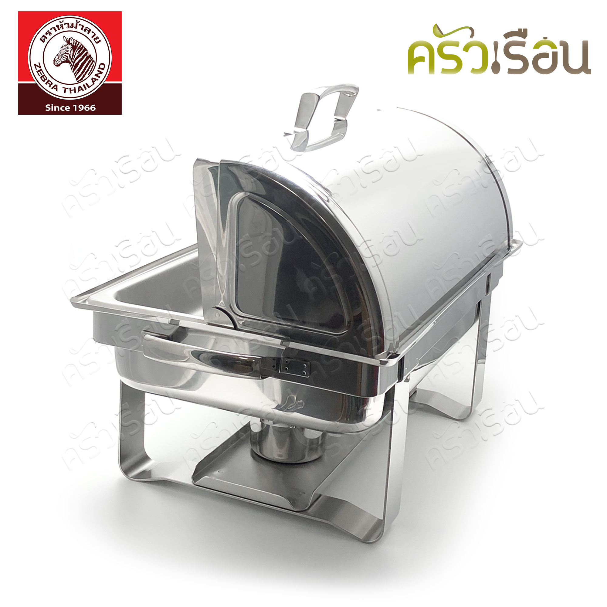 [ ตัวโชว์ ทักแชทเพื่อขอดูรูปสินค้าจริงค่ะ ] Zebra ชุดอ่างอุ่นใหญ่ 50 ซม. Extra ตราหัวม้าลาย 140002 ที่อุ่นอาหาร บุฟเฟ่ ฝาค้าง ฝาโค้ง