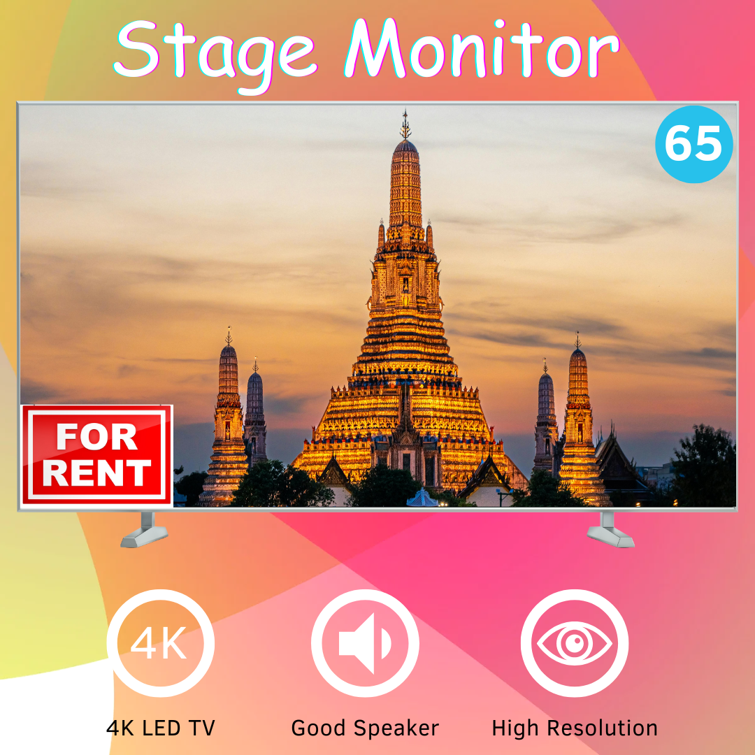 ให้เช่า 🖥️ Stage Monitor ขนาด 65 นิ้ว (จอเสริม Ultra-Large) 📈