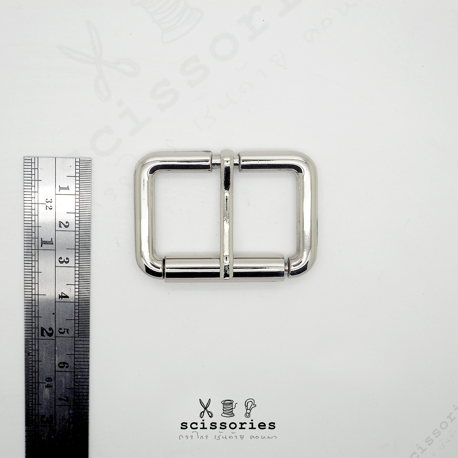 เข็มขัด ลูกกลิ้ง 1.5 นิ้ว สีเงิน Silver/2ตัว