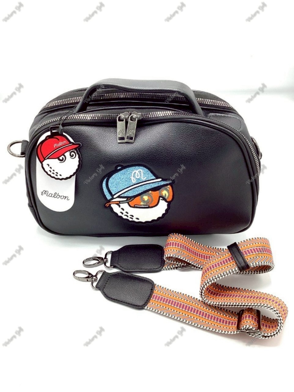Pouch bag Malbon (+Strap) PU material Black Color