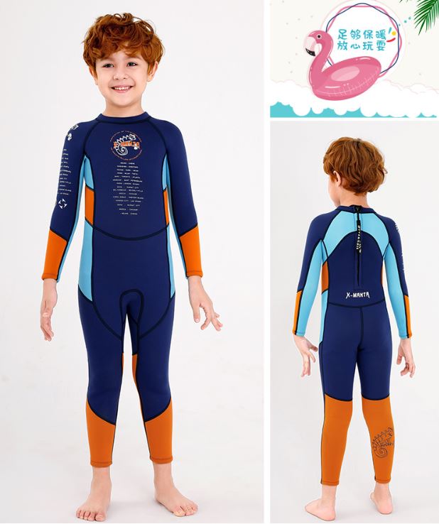 ชุดว่ายน้ำเด็กป้องกันความหนาว ป้องกันรังสี UV ช่วยรักษาอุณหภูมิขณะอยู่ในน้ำ เป็นชุดbodysuitแขนยาวขายาว