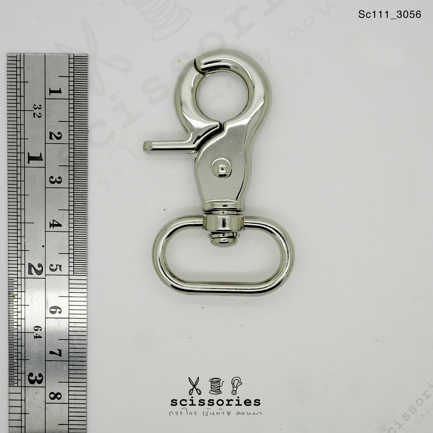 คอหมาเกี่ยว 1 นิ้ว สีเงิน silverจำนวน 2 ตัว