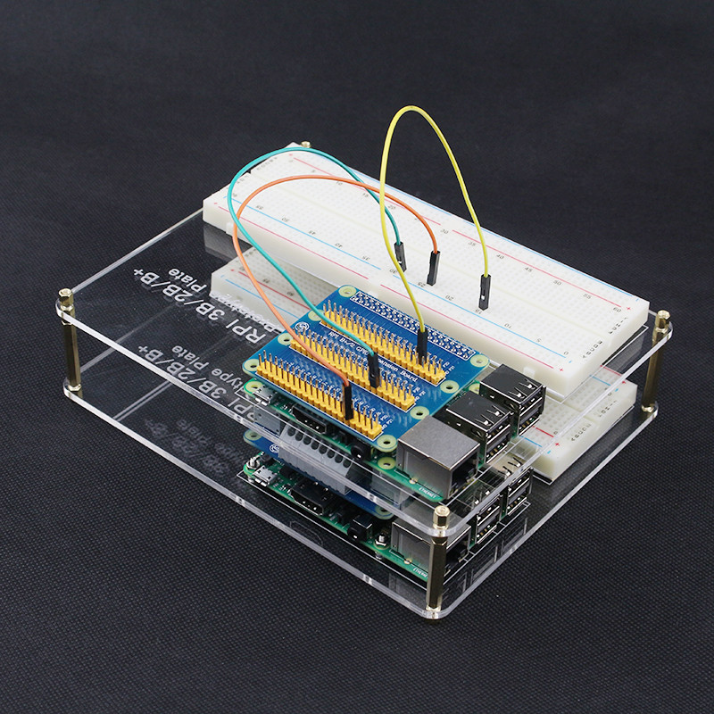 2 Set Raspberry Pi Acrylic Experiment Plate + Breadboard Board + Jumper Wire Cable for Raspberry Pi 2/3