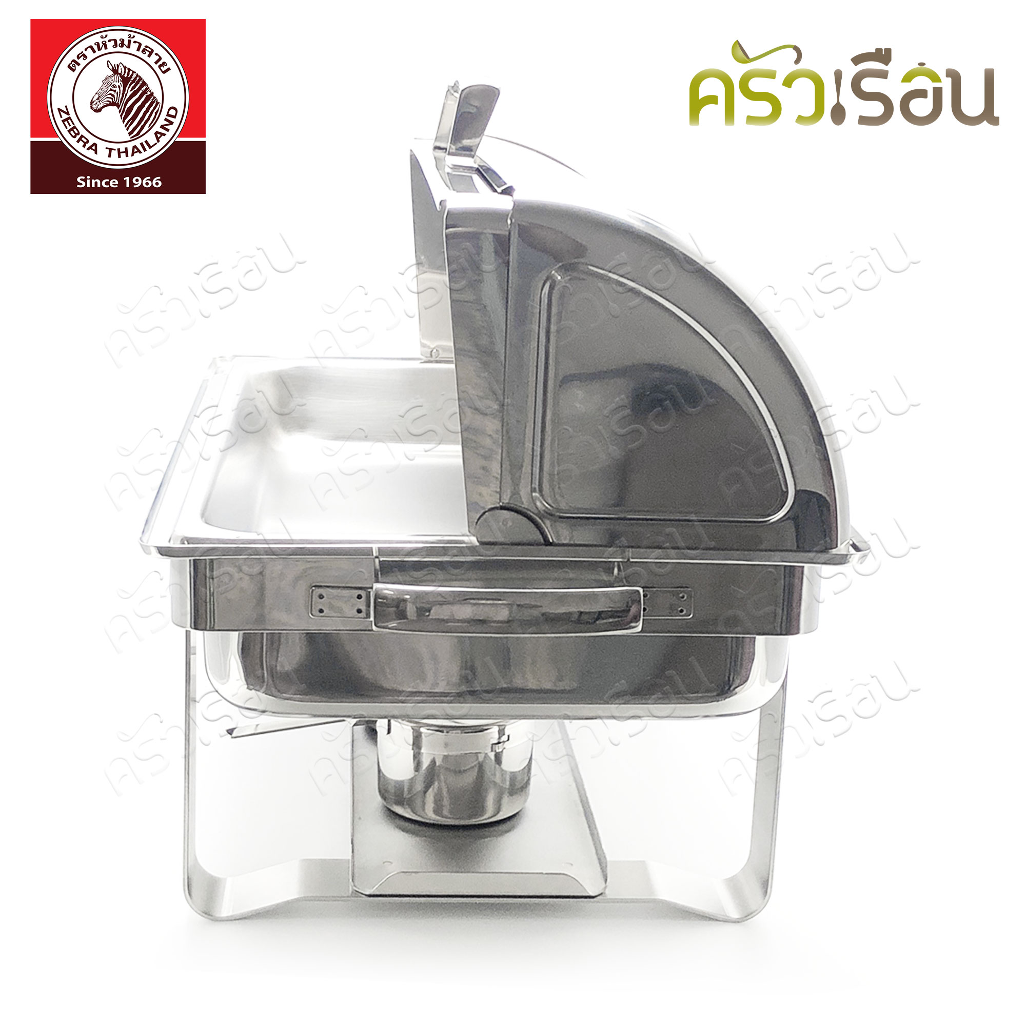 [ ตัวโชว์ ทักแชทเพื่อขอดูรูปสินค้าจริงค่ะ ] Zebra ชุดอ่างอุ่นใหญ่ 50 ซม. Extra ตราหัวม้าลาย 140002 ที่อุ่นอาหาร บุฟเฟ่ ฝาค้าง ฝาโค้ง