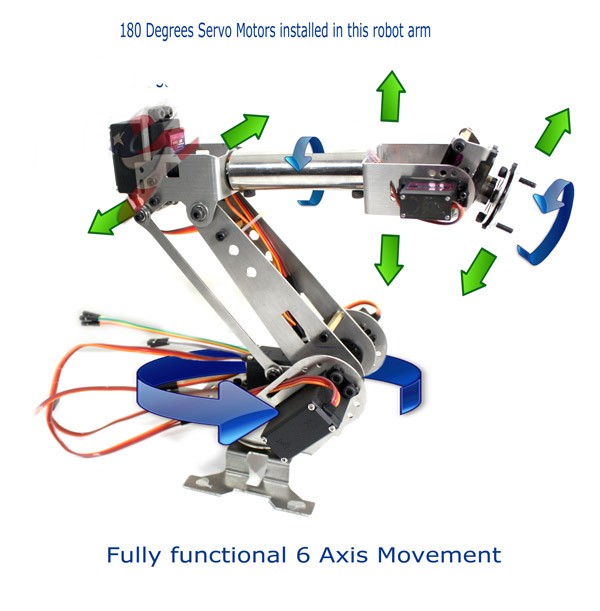 SNA900 6DOF robotic Arm stainless steel 6 Axis Clamp Rotating Mechanical for Arduino Raspberry