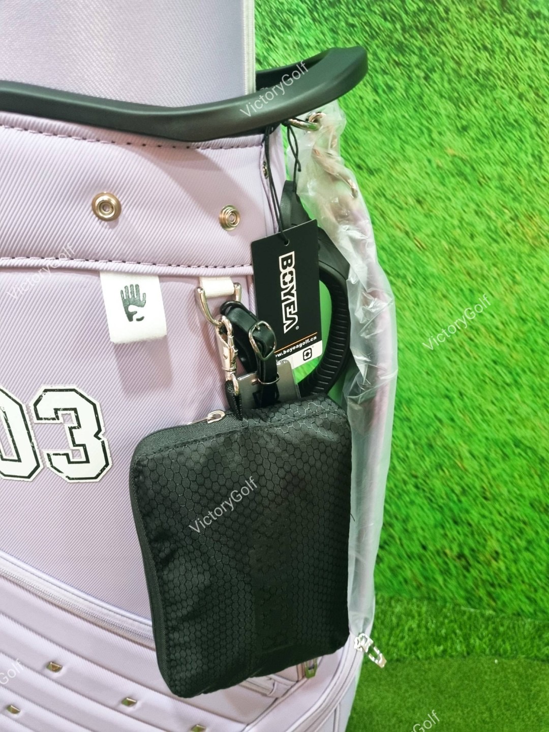 (Genuine) Golf Bag Travel BOYEA multifunction 03 (New version) 4 wheels สีม่วงอ่อน *Free Cover Protector