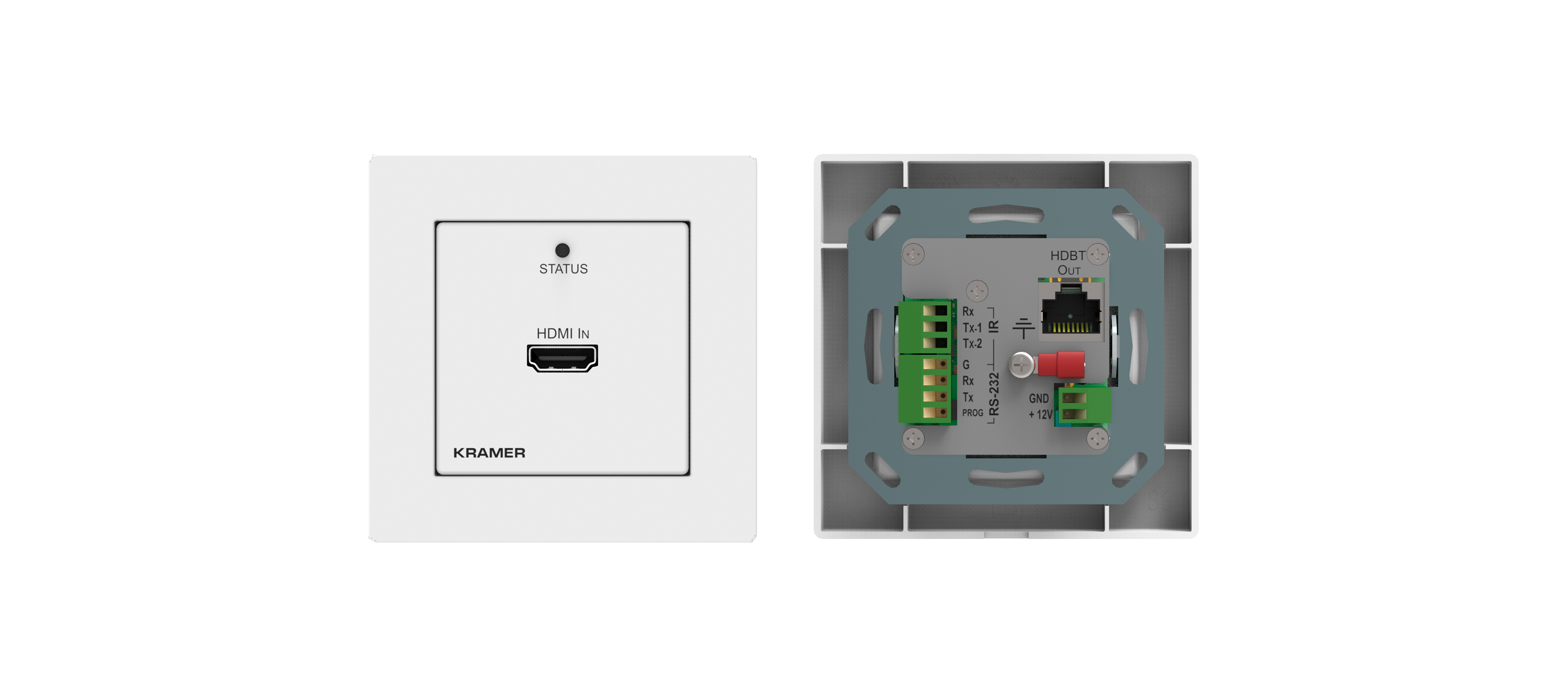 Kramer WP-789T 4K60 4:2:0 HDMI 1–Gang PoE Wall–Plate Transmitter with RS–232 & IR over Long–Reach HDBaseT