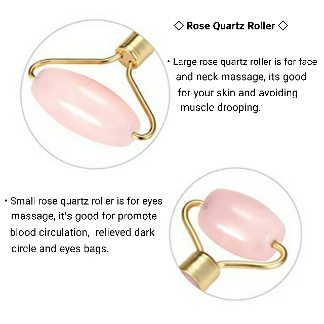 ลูกกลิ้งนวดหน้าหินโรสควอซ์ส ( Rose Quartz Facial Massages Roller)