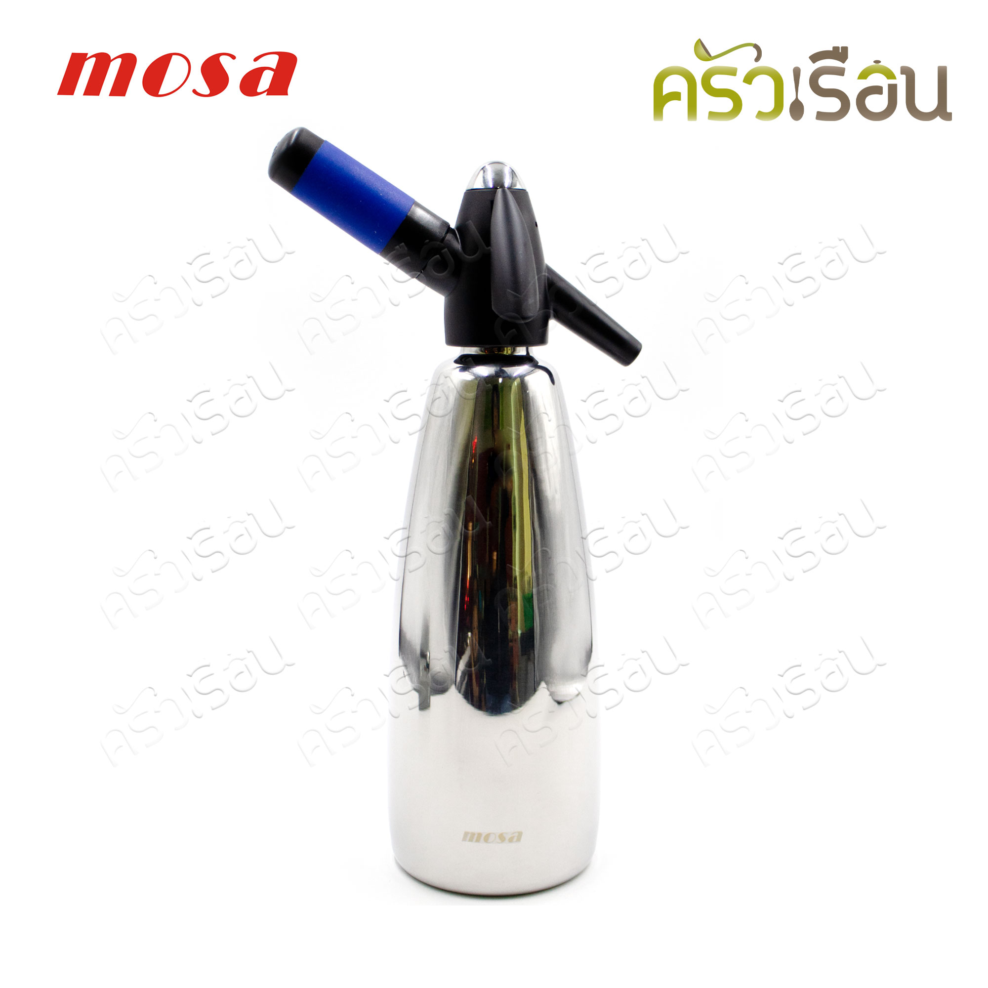 MOSA Soda Siphon Stainless เครื่องทำน้ำโซดาแบบหัวฉีด ขนาด 1 ลิตร พร้อมก๊าซสำหรับทำน้ำโซดา CO2 3 กล่อง กระบอกทำน้ำโซดาไซฟอน สแตนเลส ขวดทำน้ำโซดา