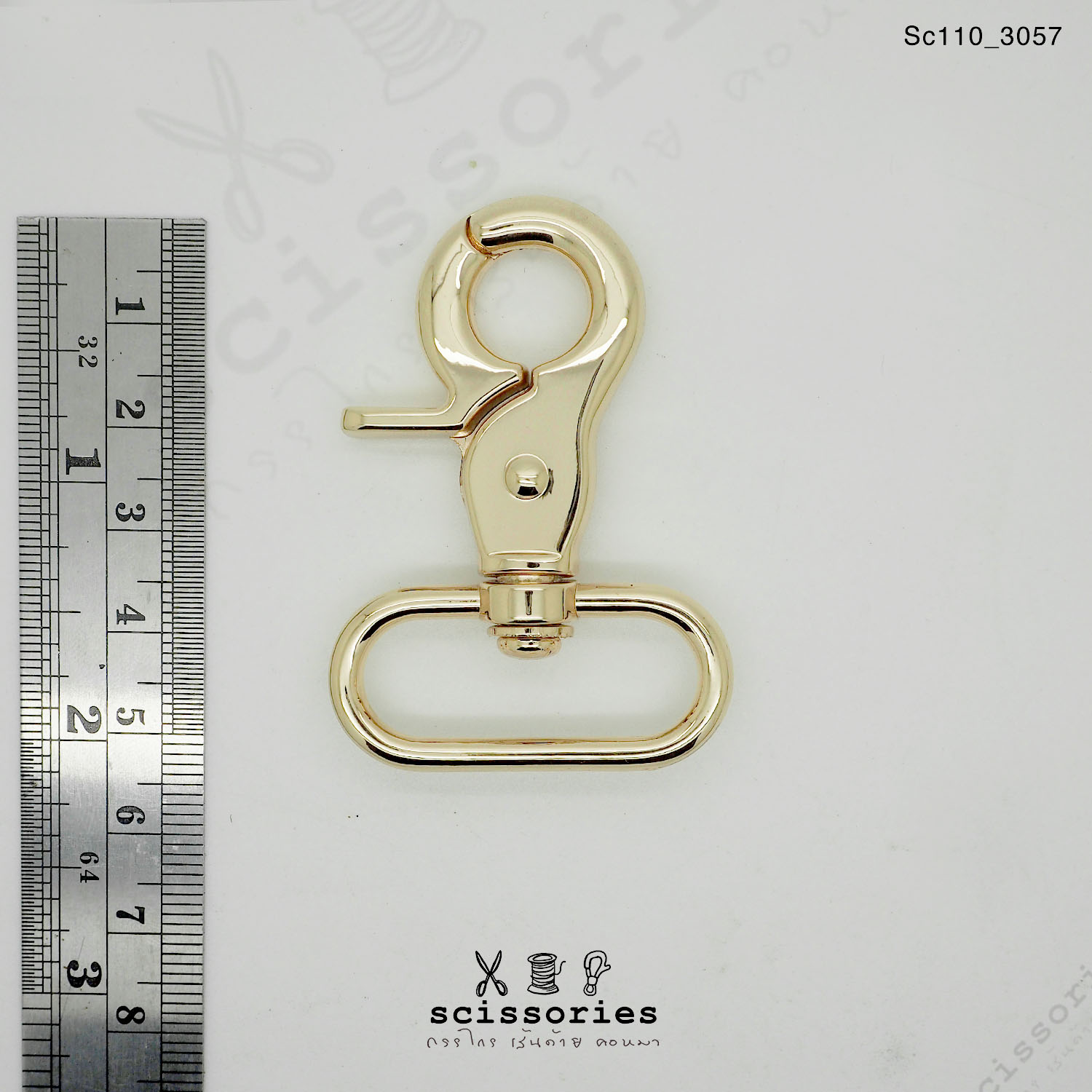 คอหมาเกี่ยว 1.2 นิ้ว สีทอง Gold/2 ตัว