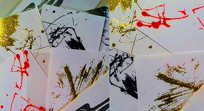 รับพิมพ์การ์ดอวยพร พิมพ์กำมะหยี่ หลากสี ลายนามธรรม สำหรับคนสบายสไตล์เซอร์ๆ