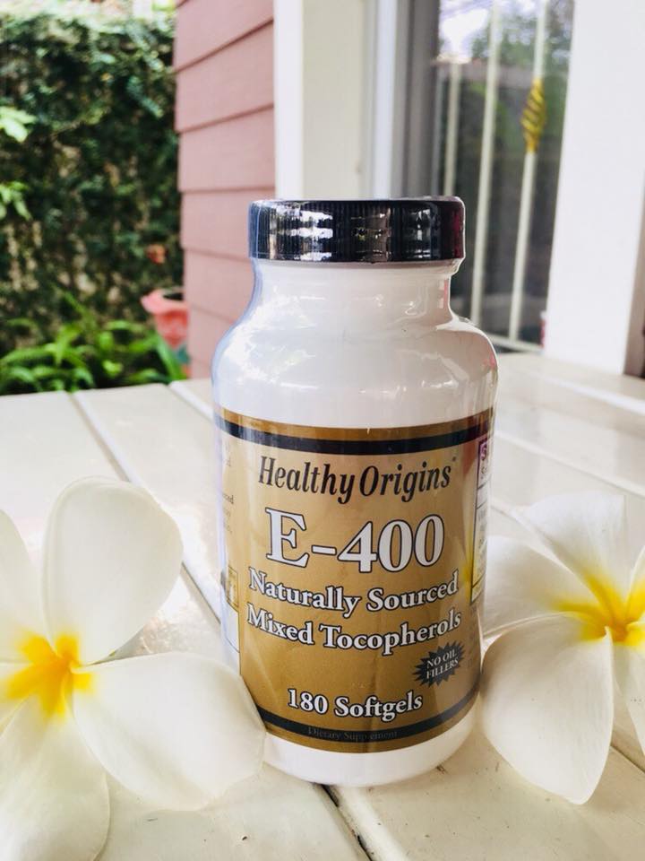 Healthy Origins E-400 400 IU 180 Softgel Capsules. ช่วยผิวนุ่มชุ่มชื้น ลดความแห้งกร้าน