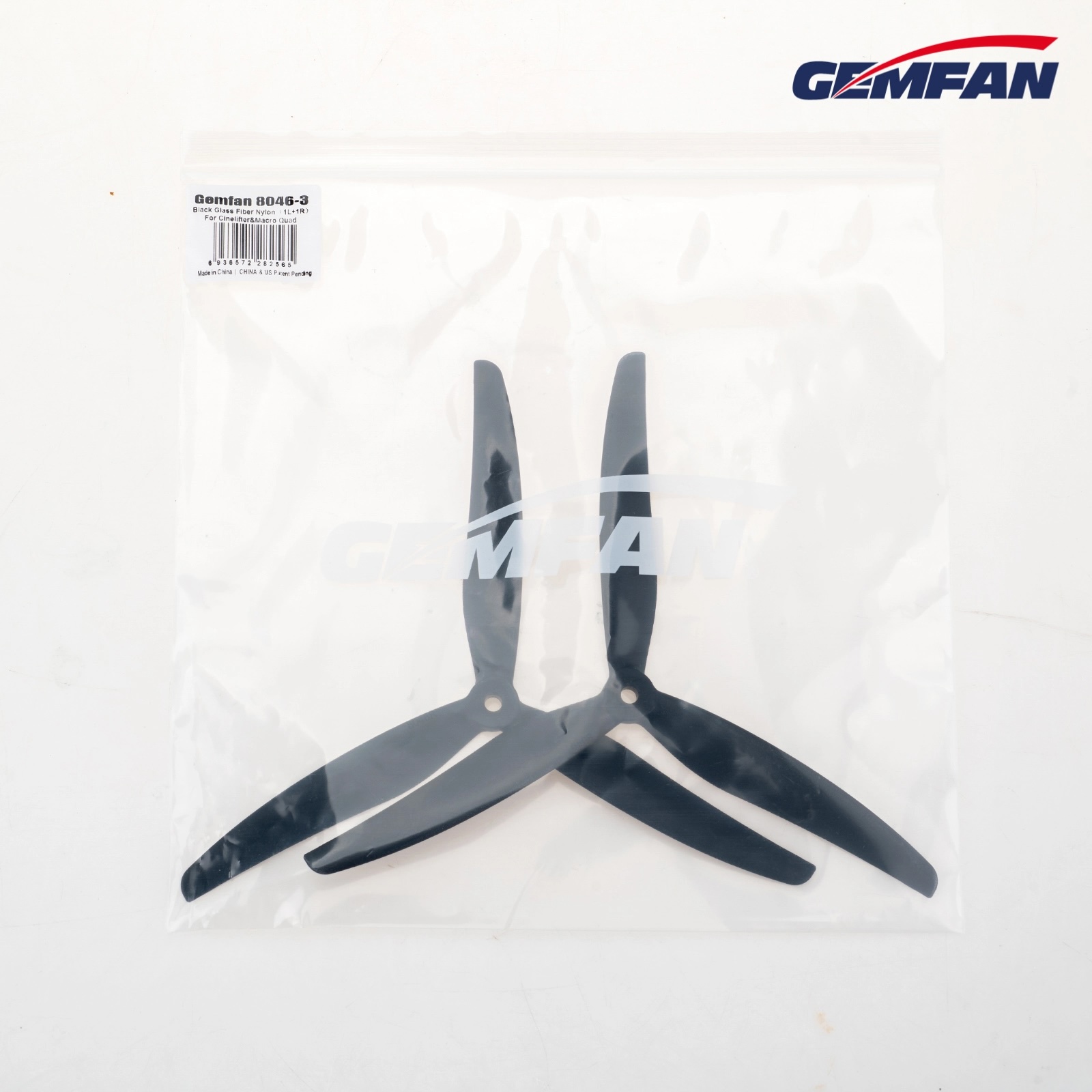 8-G5 Gemfan 8046-3 8" Glass Fiber Nylon Tri-Blade Cinelifter & Macro Quad Propellers (1CW+1CCW) โดรนซิ่ง Drone