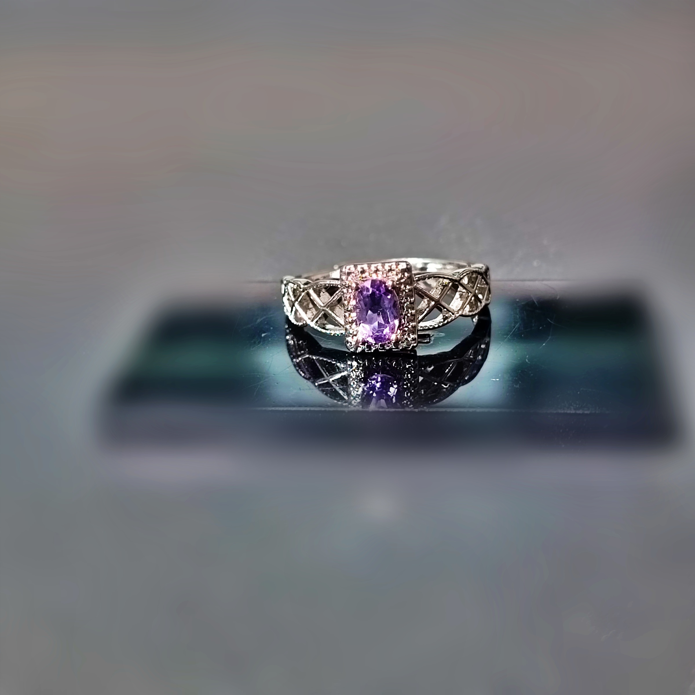 Natural "Amethyst" Ring แหวนหินแท้ อเมทิสต์ (Positive Energy , Success , Reduce Stress)