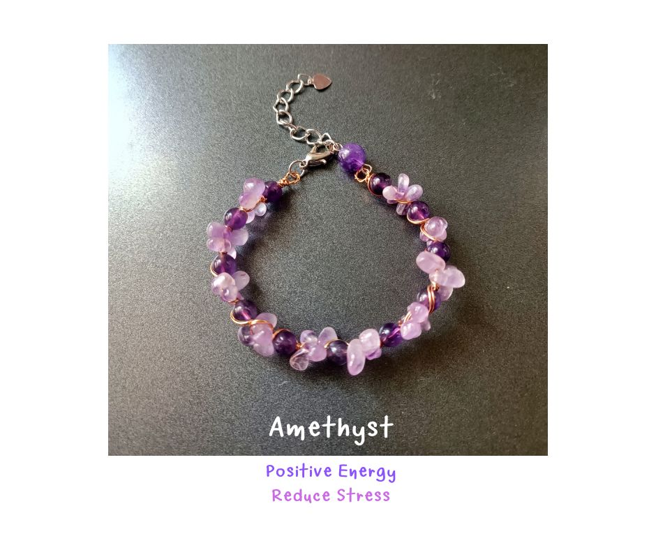 สร้อยข้อมือหินแท้ "Twisted" Abundance & Prosperity Bracelet (Amethyst)