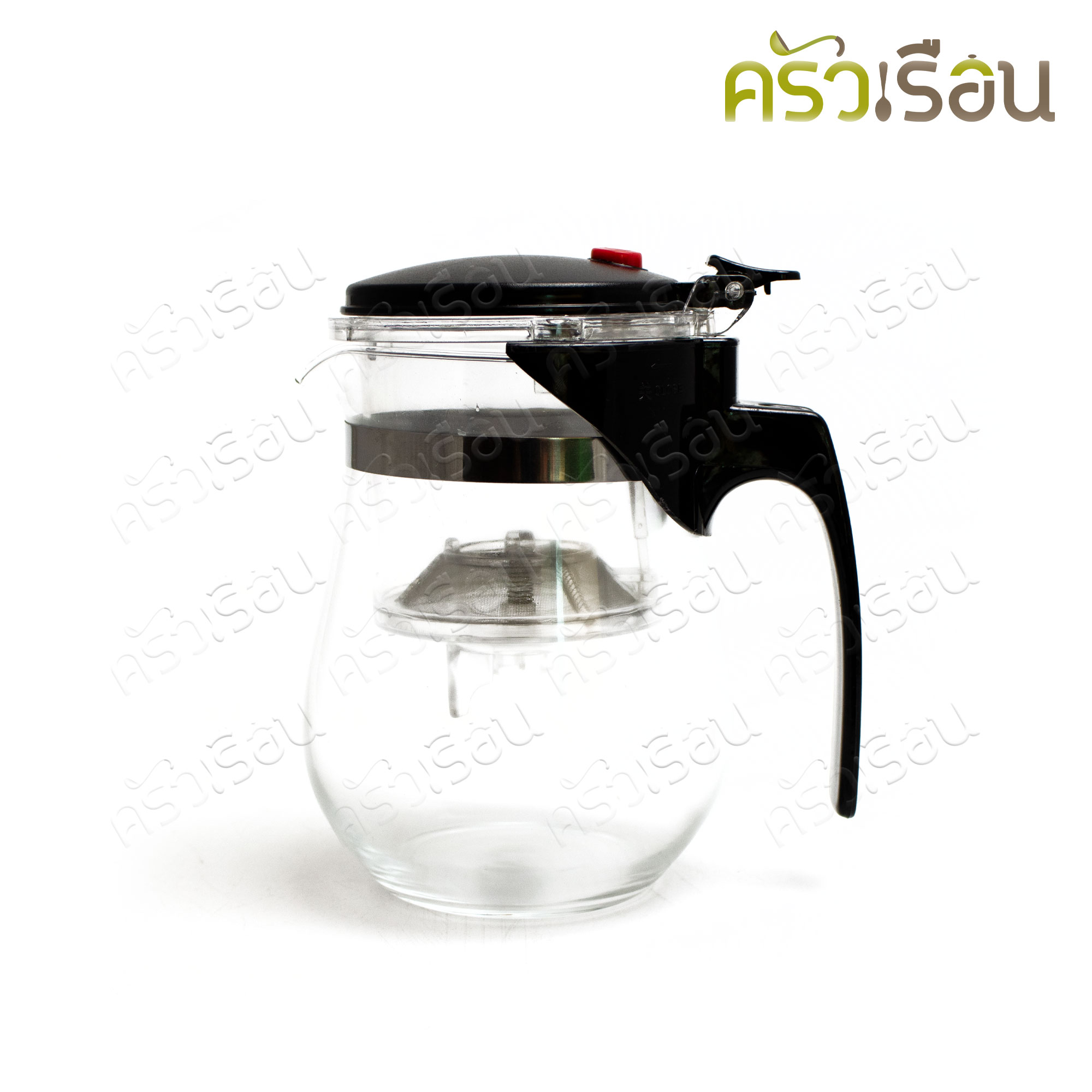 FOFO กาน้ำชา มีกรองชา แก้วใส ทรงโค้ง 500 มล. 12.5 x 12.5 x 14.5 ซม. CA1509 เหยือกกรองชา