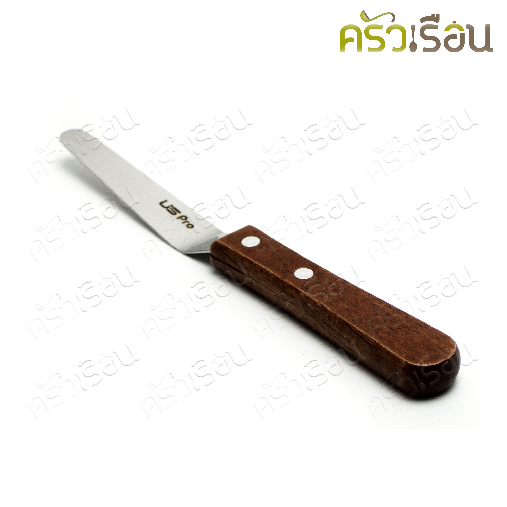 US ที่ปาดหน้าเค้ก แบบงอ 4 นิ้ว ด้ามไม้ LC-R24 มีดปาดเนย มีดปาดครีม มีดปาดเค้ก