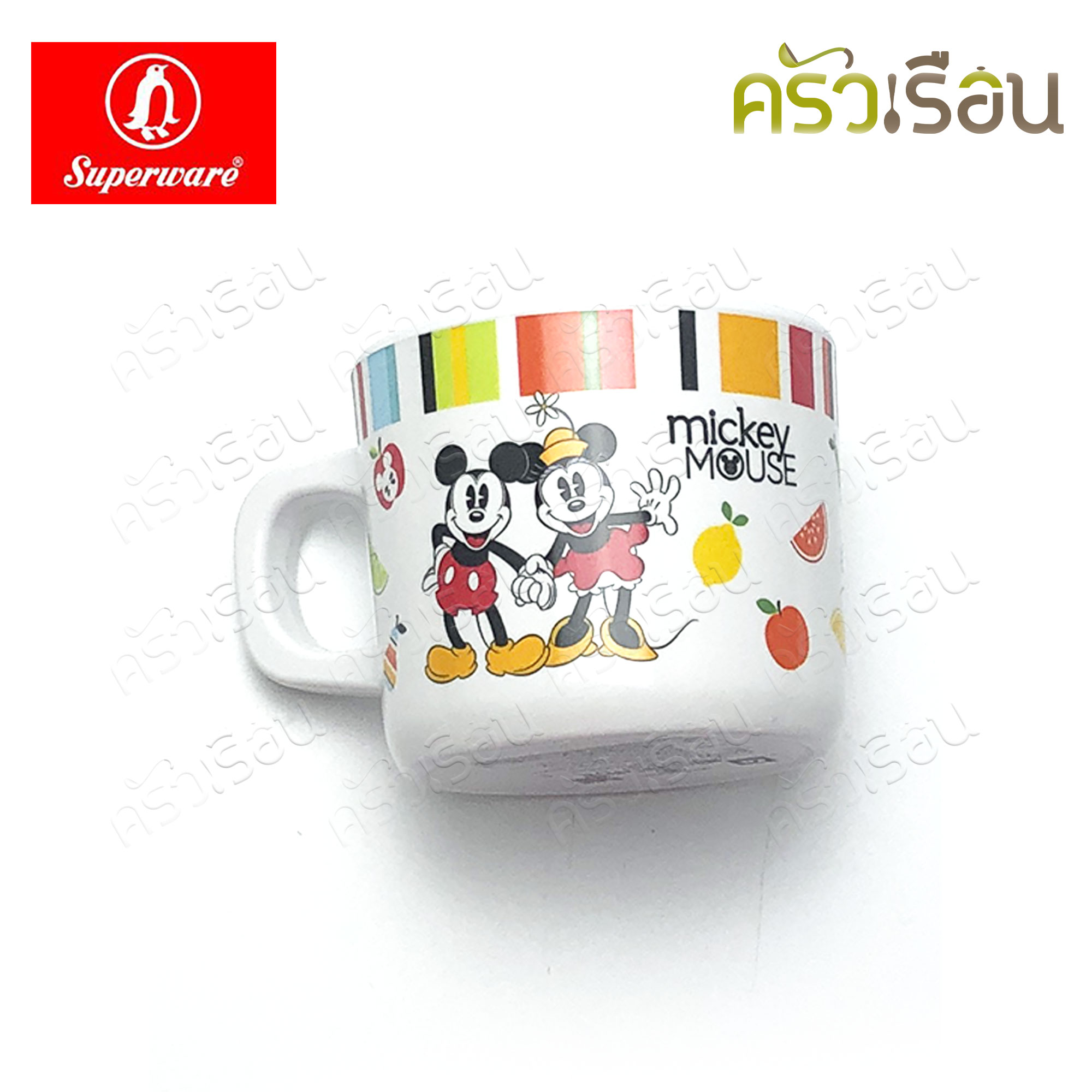 Superware ลาย Mickey Summer Fun มิกกี้ ซัมเมอร์ฟัน [ ราคาต่อชิ้น ] จาน หรือ ชาม หรือ ช้อนส้อม หรือ แก้วน้ำ เมลามีน