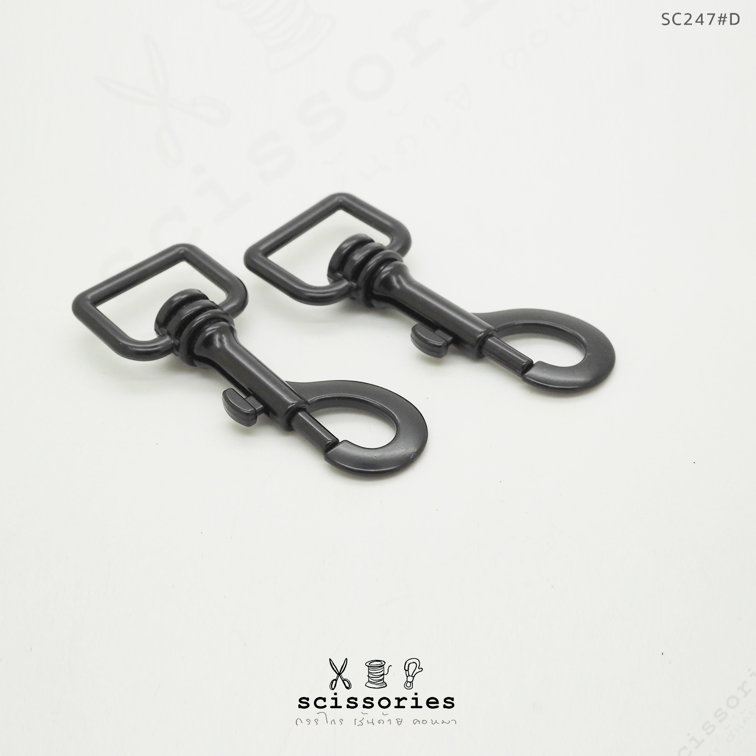 ตัวเกี่ยว 6หุน สีดำด้าน 2 ตัว เนื้อโลหะ