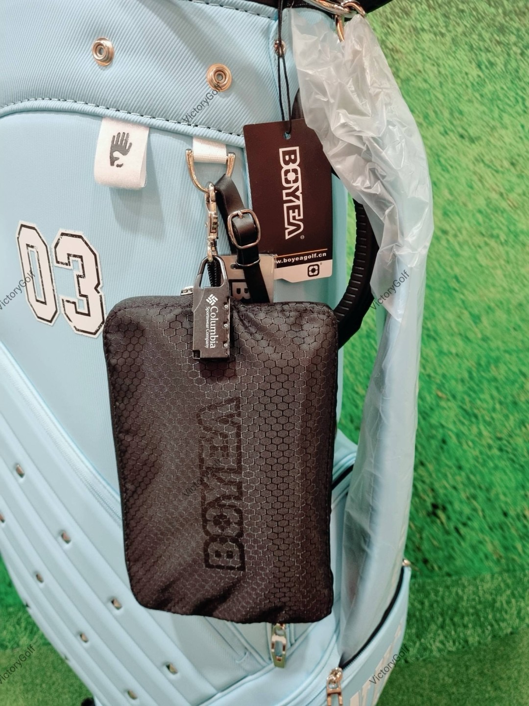 (Genuine) Golf Bag Travel BOYEA Multifunction 03 (New version) 4 wheels สีฟ้าอ่อน *Free Cover Protector