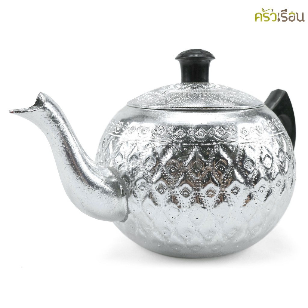 ตรากบ กาน้ำชาหูข้างอลูมิเนียมลายไทย 14 ซม.