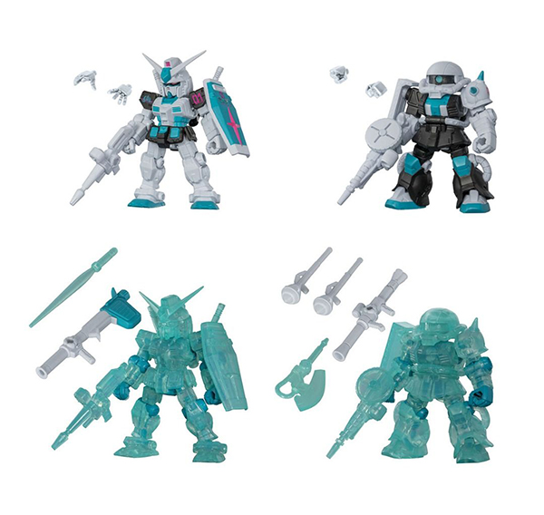 Bandai (ครบ Set 4 ลูก) Gundam Mobile Suit Ensemble Hatsune Miku Color Ver 4582769846526 (Gachapon)