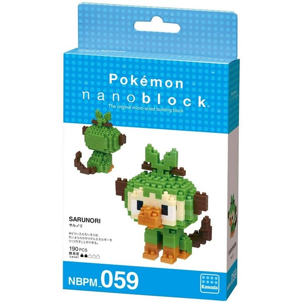 Kawada nanoblock Pokemon NBPM_059 Sarunori (Grookey) 4972825216101 (นาโนบล็อค)