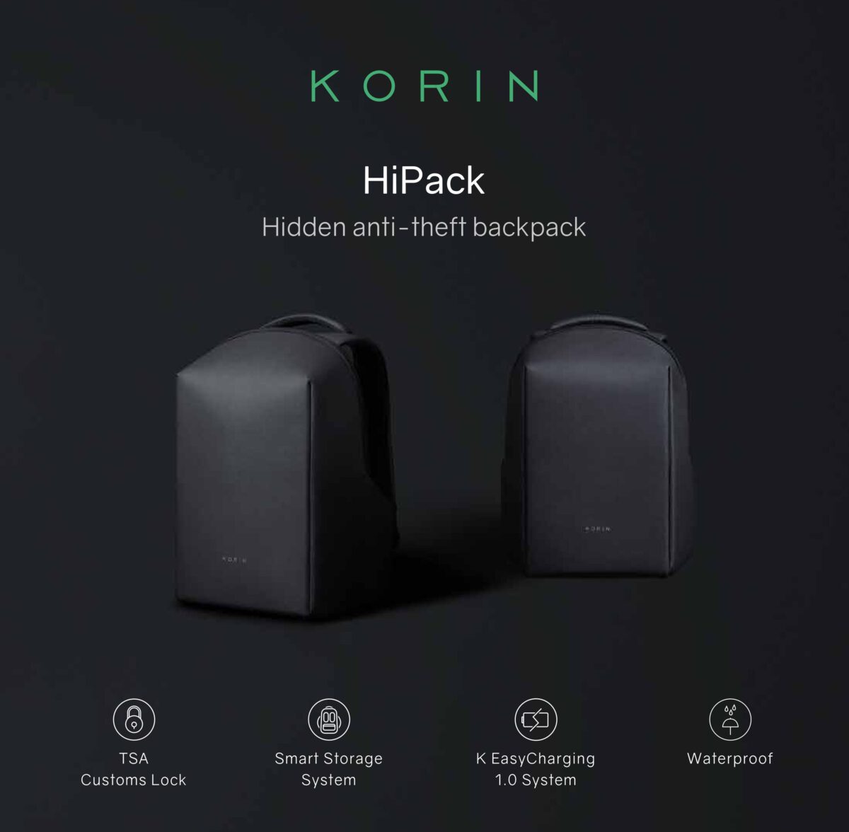 HiPack จากแบรนด์ Korin Design กระเป๋ากันขโมยสไตล์มินิมอล เรียบง่ายแต่ดูดี