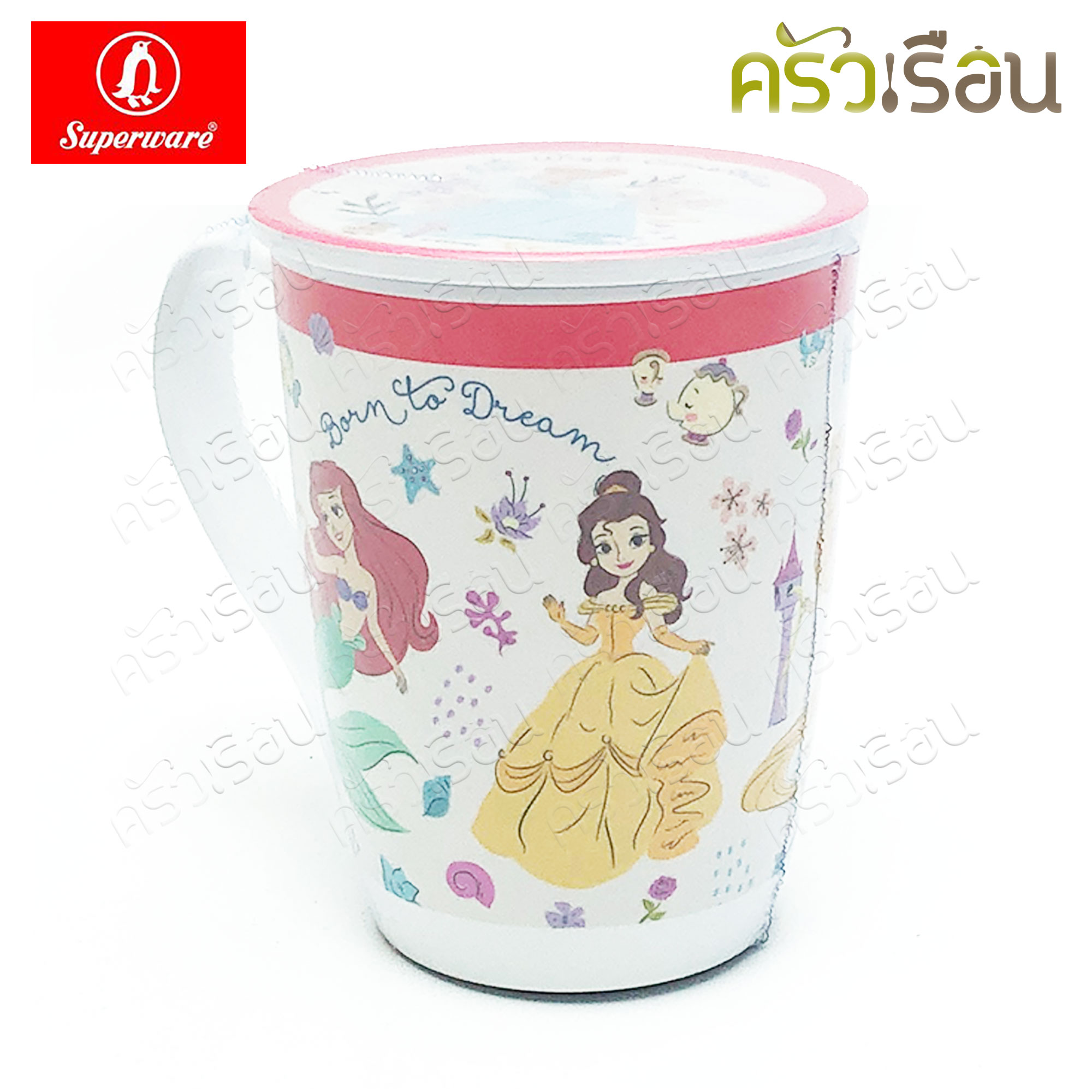 Superware ลาย Heart of Princess เจ้าหญิง Disney [ ราคาต่อชิ้น ] จาน หรือ ชาม หรือ ช้อนส้อม หรือ แก้วน้ำ เมลามีน