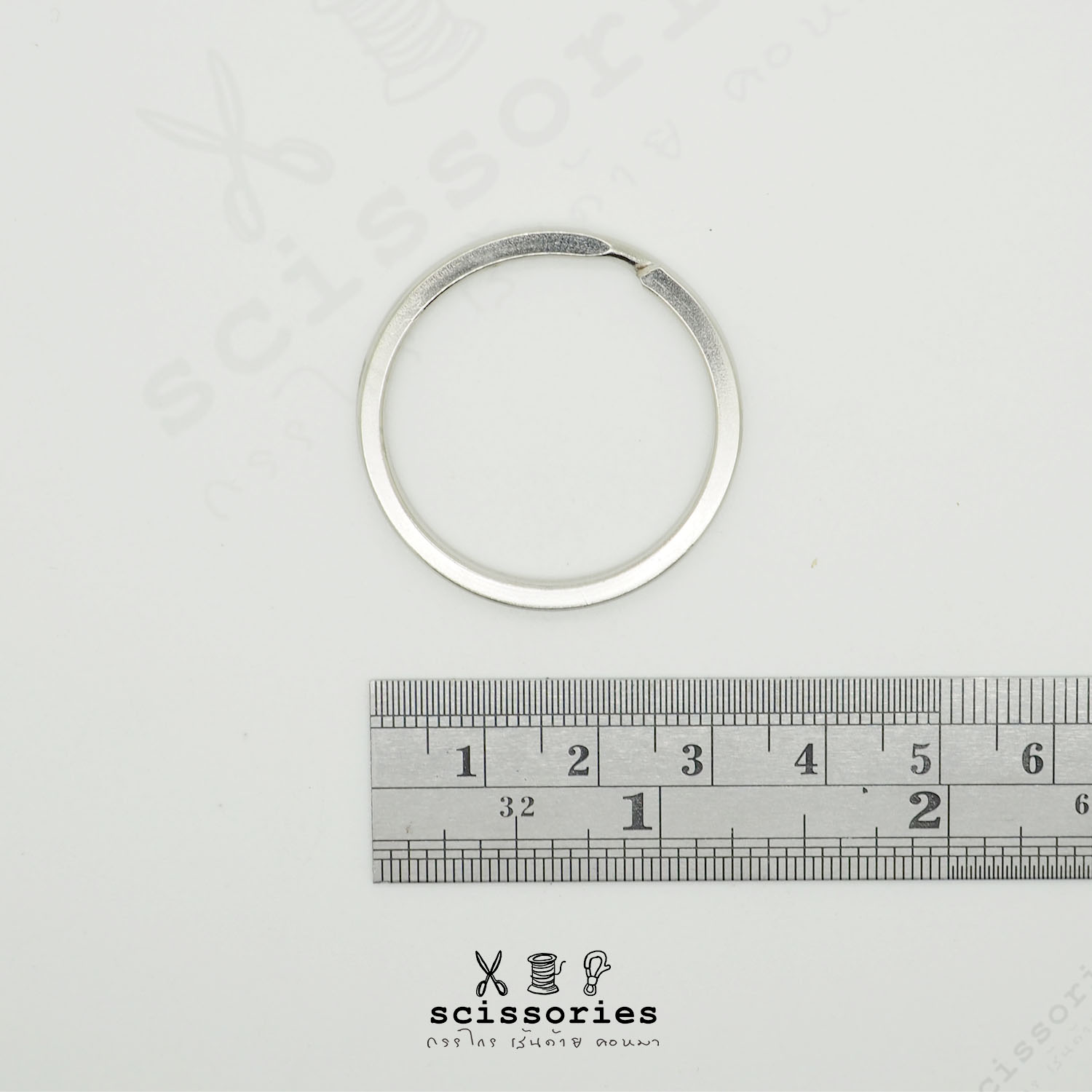 ห่วงกลมพวงกุญแจ 3 Cm สีเงิน/10ตัว