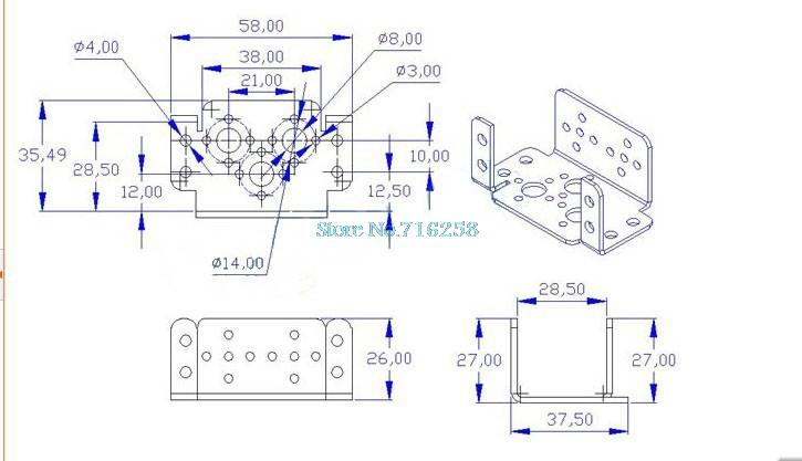 Mg995 996 steering gear pan and tilt mount mechanical robot servo mount set