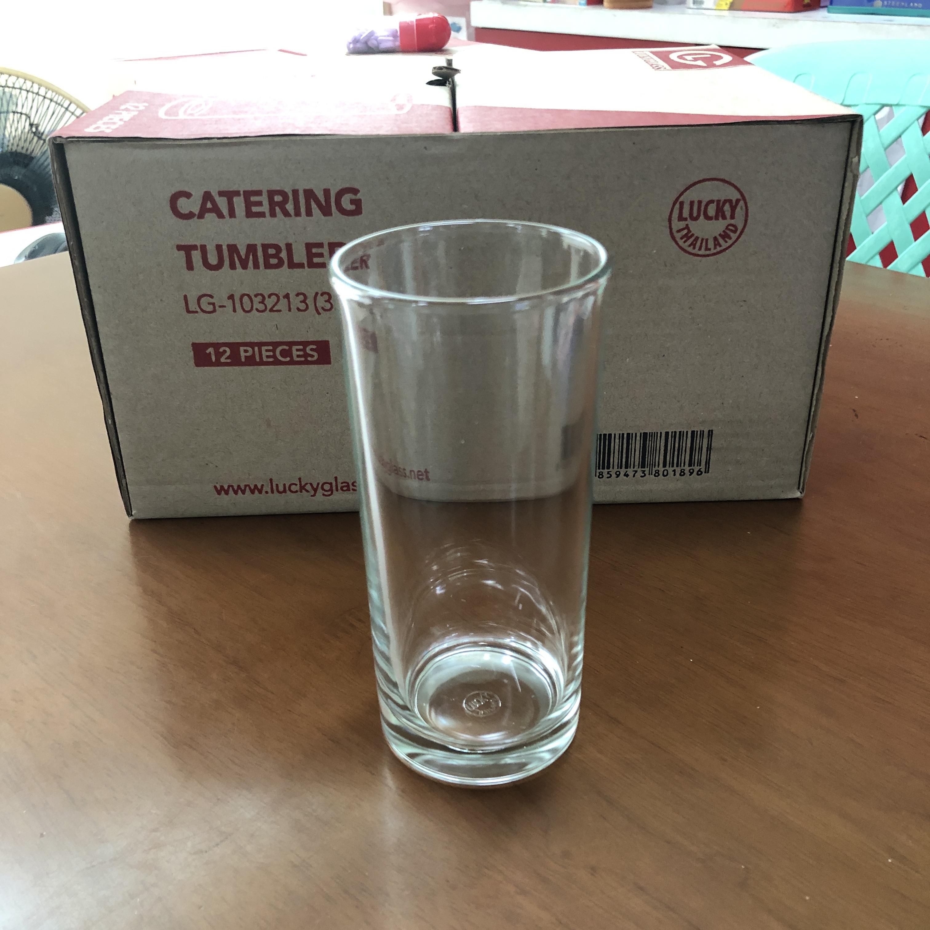 LUCKY GLASS [ยกโหล=12ใบ] แก้วน้ำ 12.2 ออนซ์ / 350 ml. LG-103213 (32) Catering Tumbler TD 6.7 x BD 6.0 x H 14.5 cm.