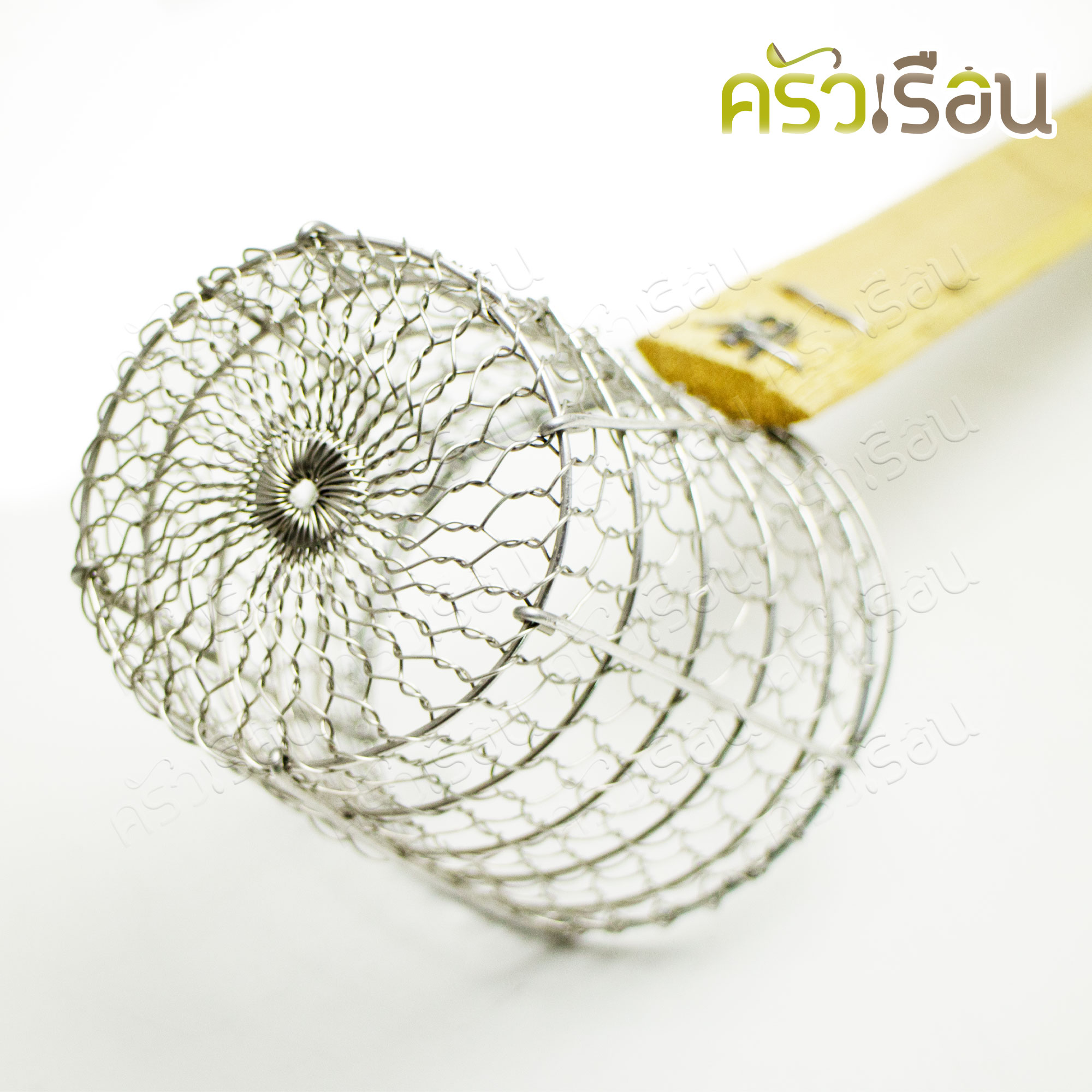 HORSE BRAND ตะกร้อ ลวดสาน 10 ซม. ลึก 11 ซม. ด้ามไม้ (ใหญ่) ตราม้า ตะกร้อลวกก๋วยเตี๋ยว