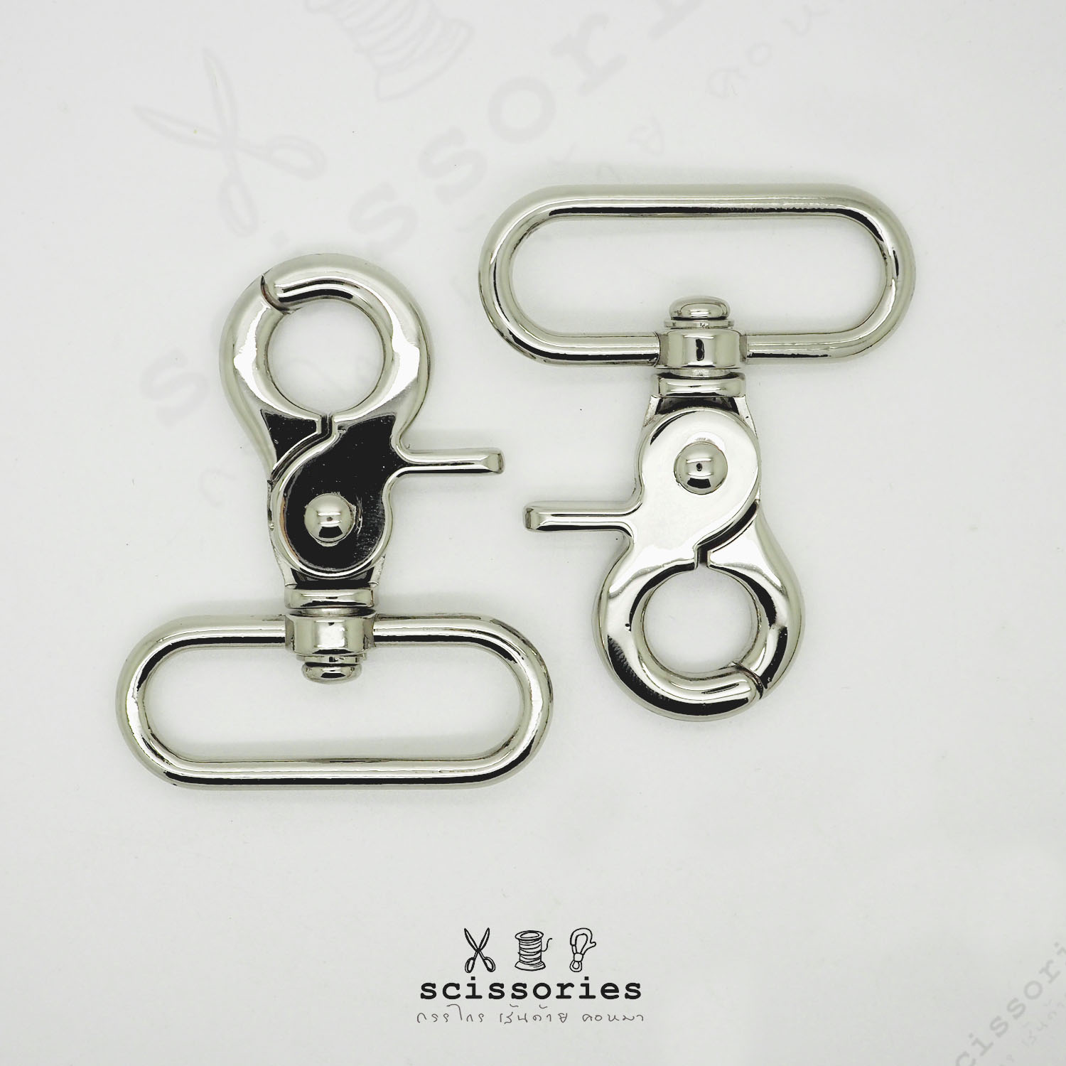 คอหมา 1.5" สีเงิน/2 ตัว